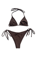 Brown triangle bikini set