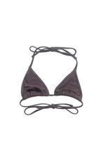 Brown triangle bikini top