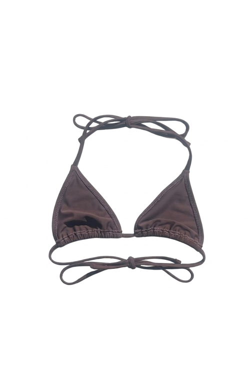 Brown triangle bikini top