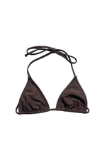 Brown triangle bikini top