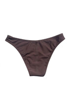 back view product image on a white background of the SUHN Swim maui brown scoop bikini bottoms