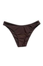 front view product image on a white background of the SUHN Swim maui brown scoop bikini bottoms