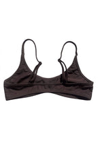 back view product image on a white background of the SUHN Swim maui brown scoop bikini top
